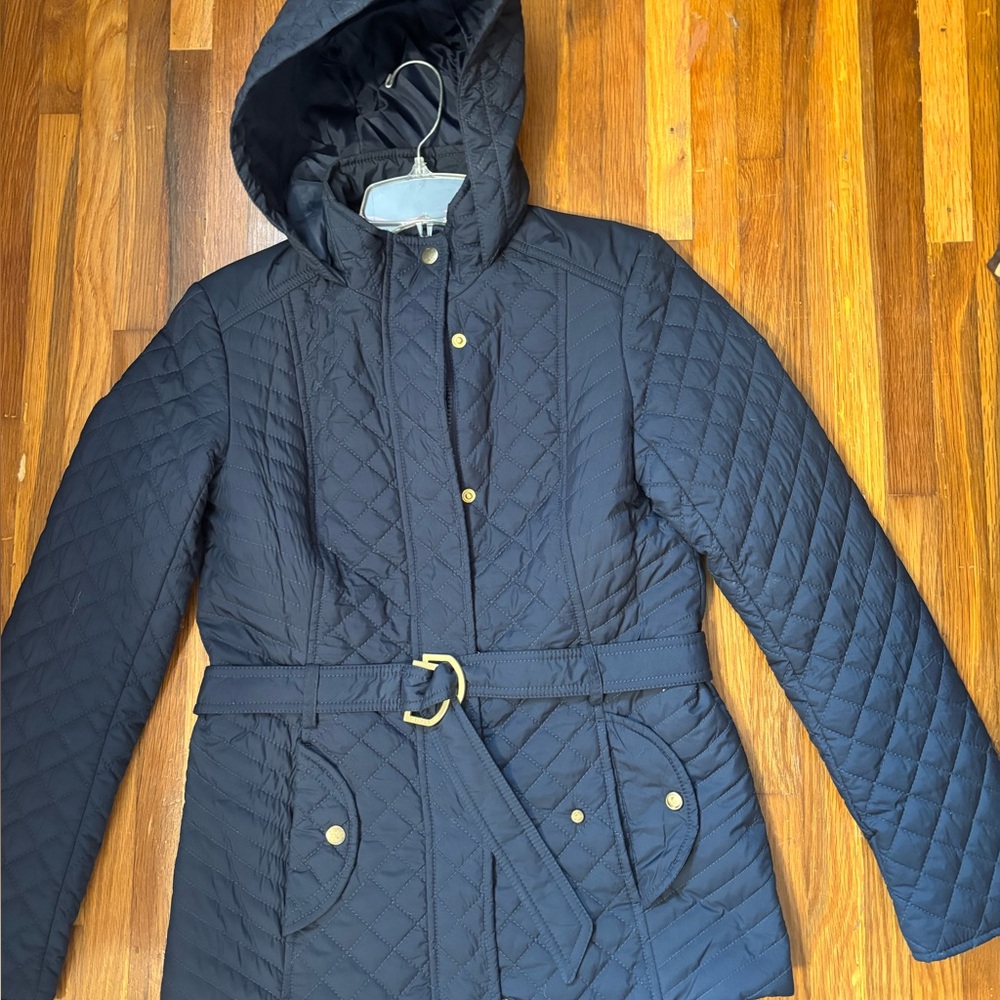 Tommy Hilfiger Navy Quilted Puffer Coat
